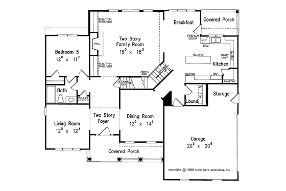 Floor Plan - Main Floor for Colonial House Plan #927-785 - 5 bed, 4 bath