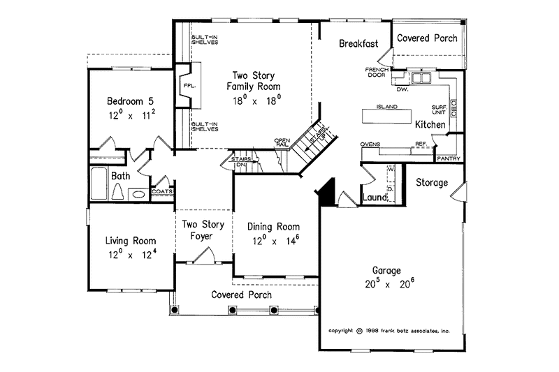 House Blueprint - Floor Plan - Main Floor for Colonial House Plan #927-785 - 5 bed, 4 bath