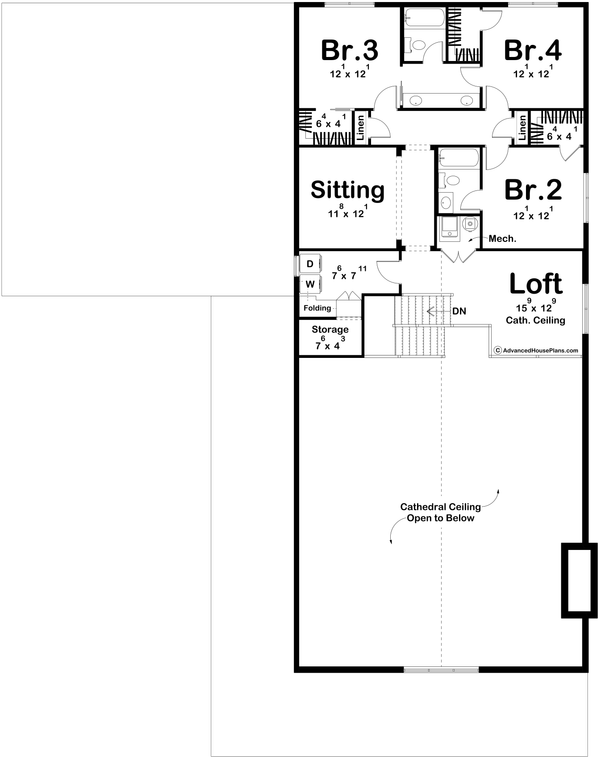 Barndominium Floor Plan - Upper Floor Plan #455-726