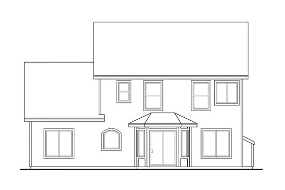 Exterior - Rear Elevation for Traditional House Plan #124-302 - 3 bed, 2.5 bath