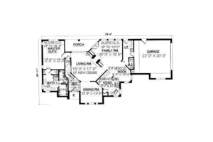 Floor Plan - Main Floor for European House Plan #40-241 - 3 bed, 2.5 bath
