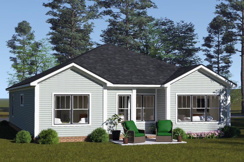 Home Plan - Exterior - Rear Elevation for Cottage House Plan #513-2483 - 3 bed, 3 bath