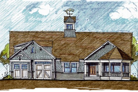 Exterior - Front Elevation for Colonial House Plan #440-4 - 4 bed, 3.5 bath