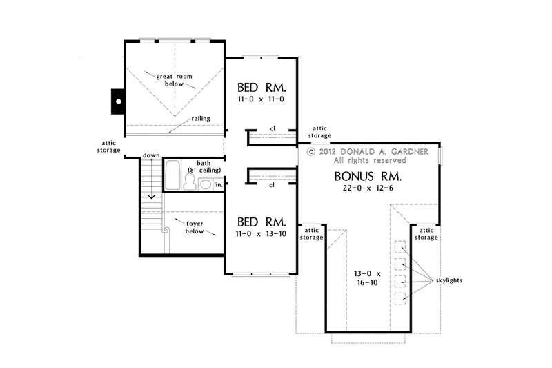 House Plan Design - Floor Plan - Upper Floor for European House Plan #929-954 - 4 bed, 3 bath