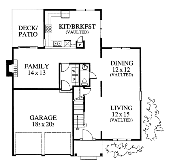 Architectural House Design - Colonial Floor Plan - Main Floor Plan #1053-25