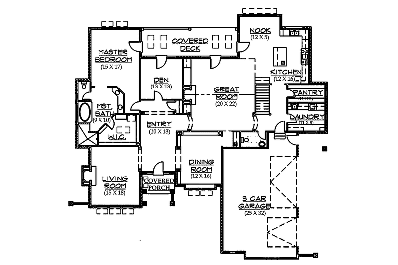 Home Plan - Floor Plan - Main Floor for Traditional House Plan #945-29 - 5 bed, 3.5 bath