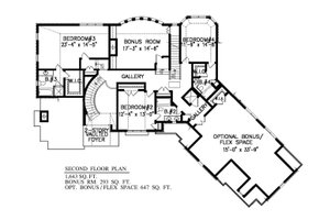 Floor Plan - Upper Floor for Traditional House Plan #54-523 - 4 bed, 4.5 bath
