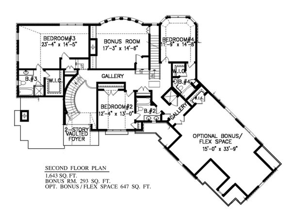 Dream House Plan - Traditional Floor Plan - Upper Floor Plan #54-523