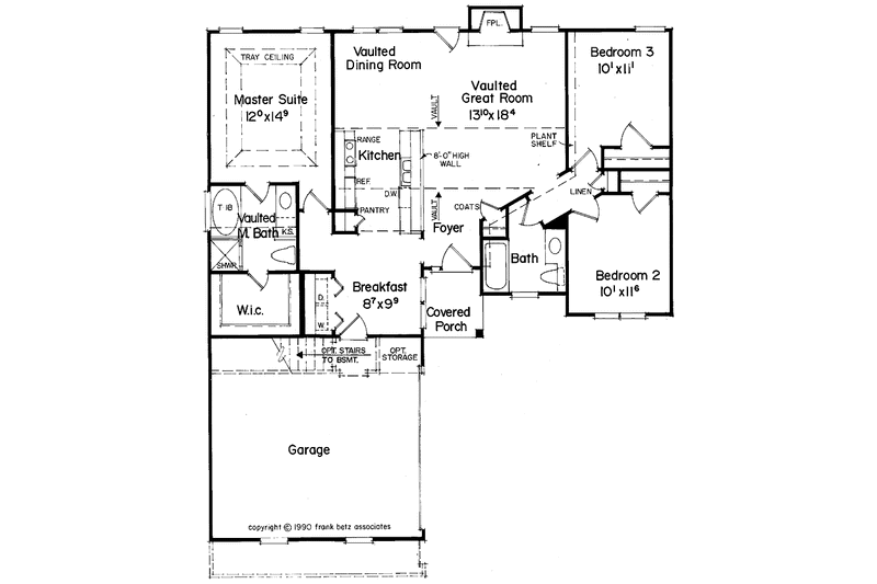 Home Plan - Floor Plan - Main Floor for Ranch House Plan #927-242 - 3 bed, 2 bath