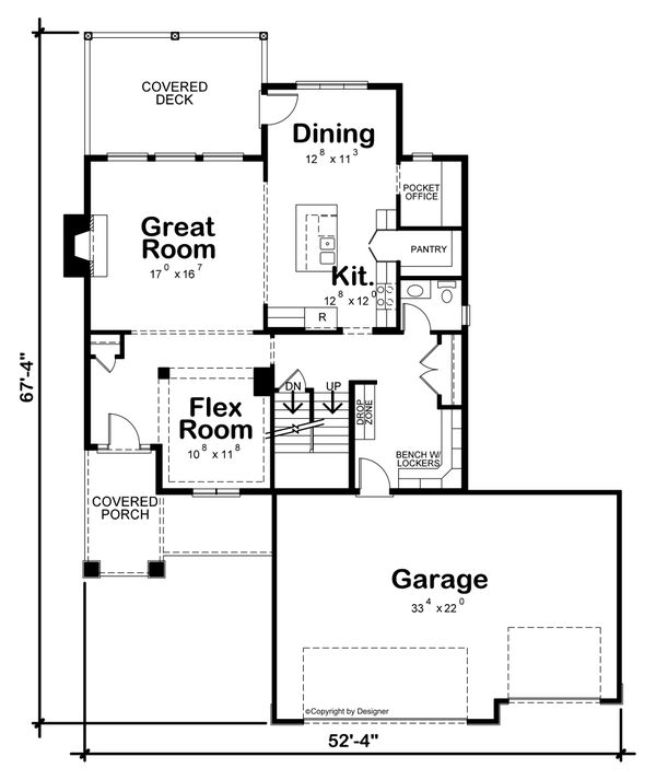 Dream House Plan - Traditional Floor Plan - Main Floor Plan #20-2457