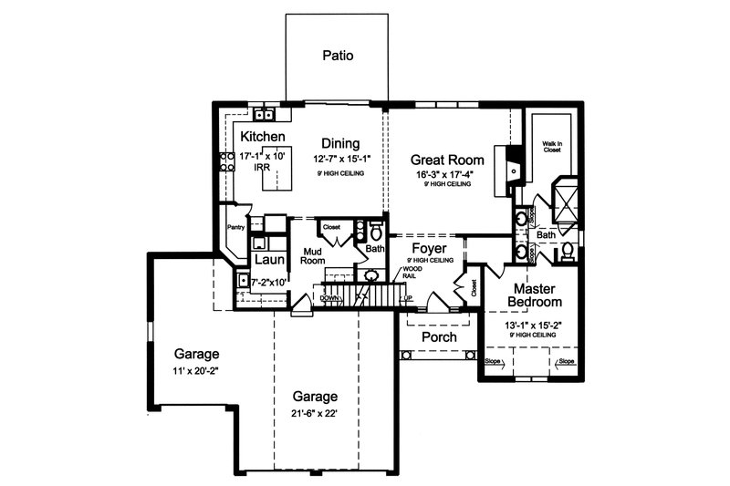 Dream House Plan - Floor Plan - Main Floor for Country House Plan #46-880 - 4 bed, 2.5 bath
