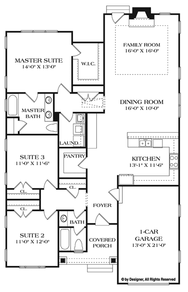 Dream House Plan - Craftsman Floor Plan - Main Floor Plan #453-619