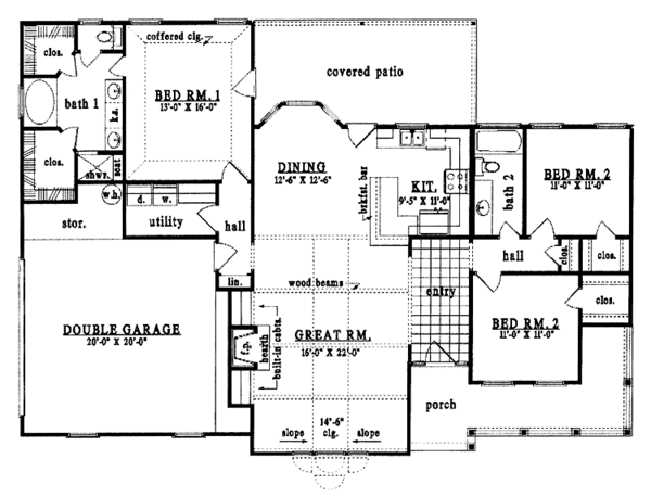 Architectural House Design - Country Floor Plan - Main Floor Plan #42-507