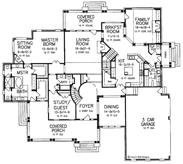 House Blueprint - Country Floor Plan - Main Floor Plan #952-248