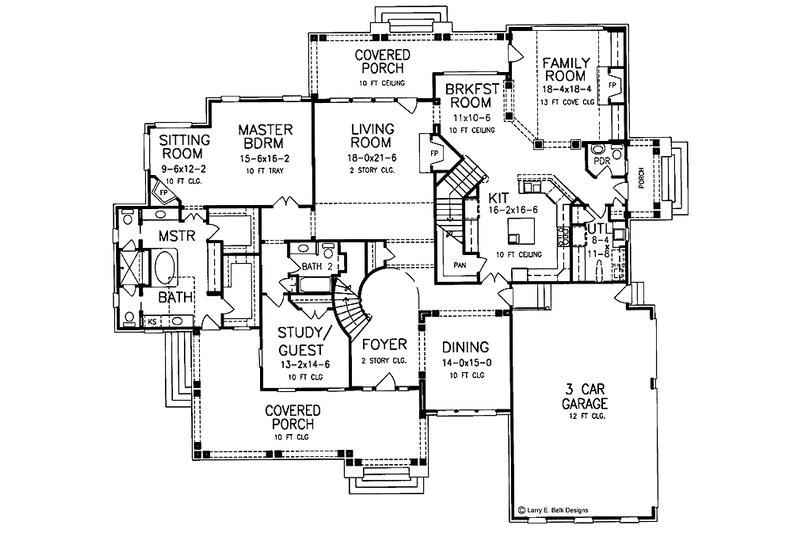 Home Plan - Floor Plan - Main Floor for Country House Plan #952-248 - 4 bed, 4.5 bath