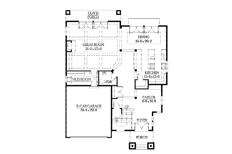 House Blueprint - Floor Plan - Main Floor for Craftsman House Plan #132-417 - 5 bed, 3.5 bath