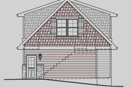 Exterior - Other Elevation for Craftsman House Plan #487-4 - 1 bed, 1 bath