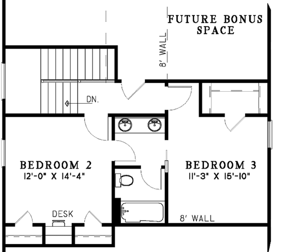 House Plan Design - Craftsman Floor Plan - Upper Floor Plan #17-3037