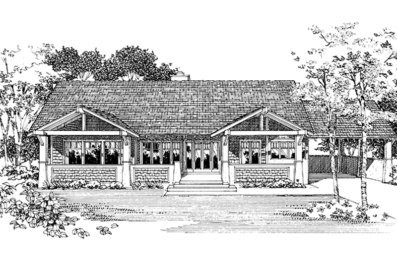 House Design - Craftsman Exterior - Front Elevation Plan #72-966