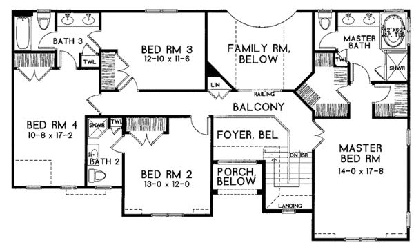 Dream House Plan - Traditional Floor Plan - Upper Floor Plan #328-465