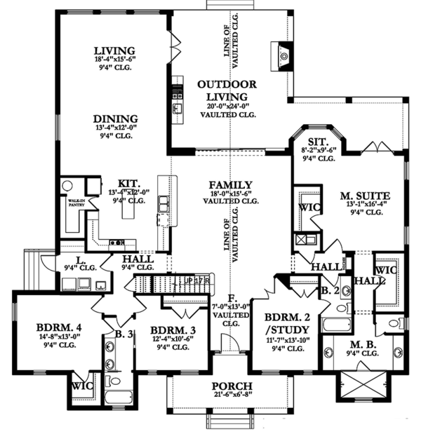 Country Floor Plan - Main Floor Plan #1058-114
