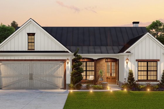 Exterior - Front Elevation 5 for Ranch House Plan #54-568 - 3 bed, 2 bath