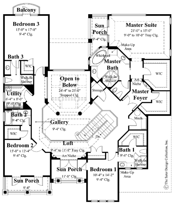 Dream House Plan - Classical Floor Plan - Upper Floor Plan #930-290
