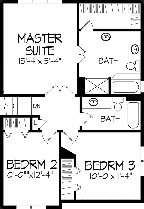 Home Plan - Tudor Floor Plan - Upper Floor Plan #51-757