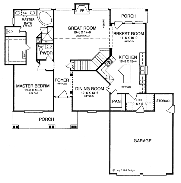 House Plan Design - Country Floor Plan - Main Floor Plan #952-84