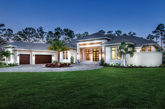 Home Plan - Exterior - Front Elevation for Mediterranean House Plan #930-473 - 4 bed, 4.5 bath