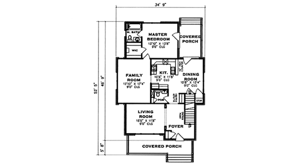 House Plan Design - Country Floor Plan - Main Floor Plan #984-4