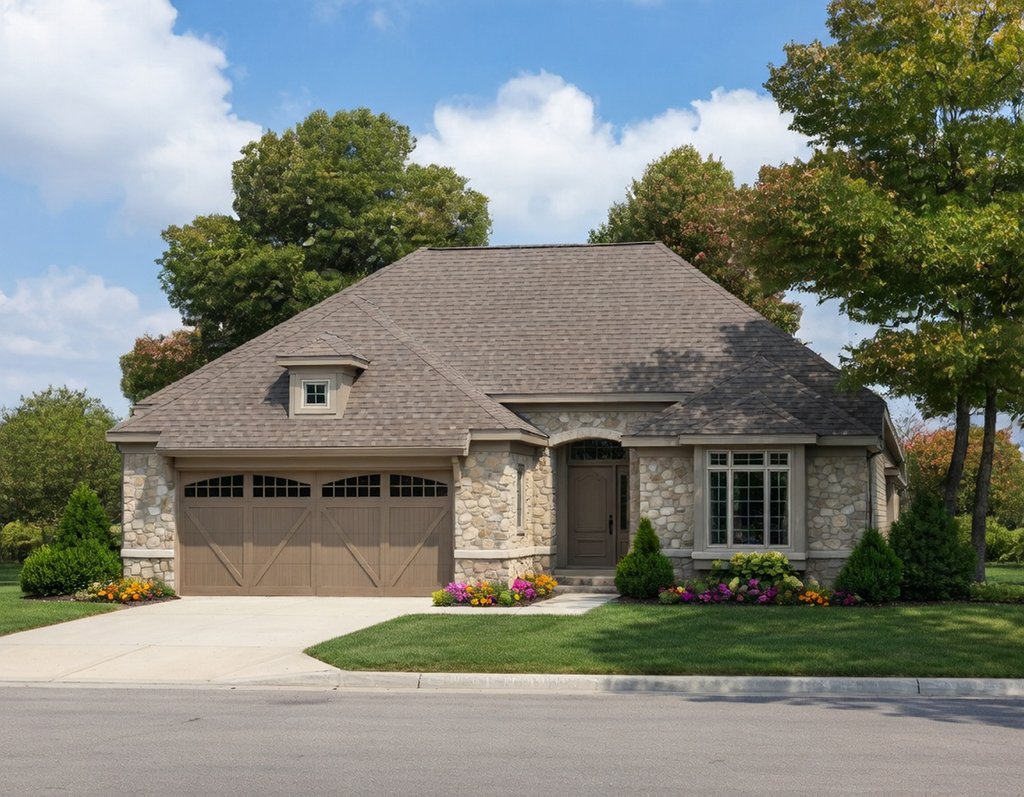 Exterior - Front Elevation 2 for European House Plan #20-2069 - 2 bed, 2 bath