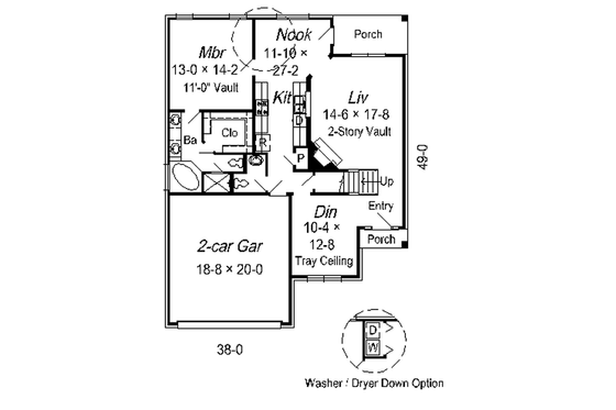 Floor Plan - Main Floor for European House Plan #329-212 - 3 bed, 2.5 bath