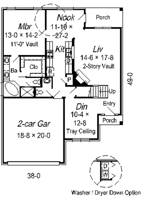 Floor Plan - Main Floor for European House Plan #329-212 - 3 bed, 2.5 bath