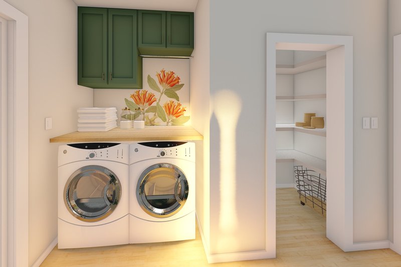 Dream House Plan - Interior - Laundry 1 for Farmhouse House Plan #126-175 - 2 bed, 2 bath
