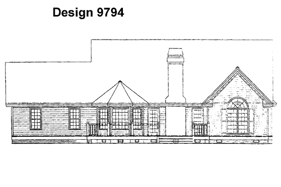Exterior - Rear Elevation for Country House Plan #929-235 - 3 bed, 2 bath