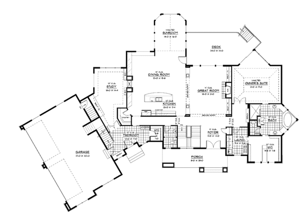 House Design - European Floor Plan - Main Floor Plan #51-690