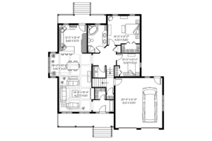 Floor Plan - Main Floor for Country House Plan #23-2384 - 2 bed, 1 bath