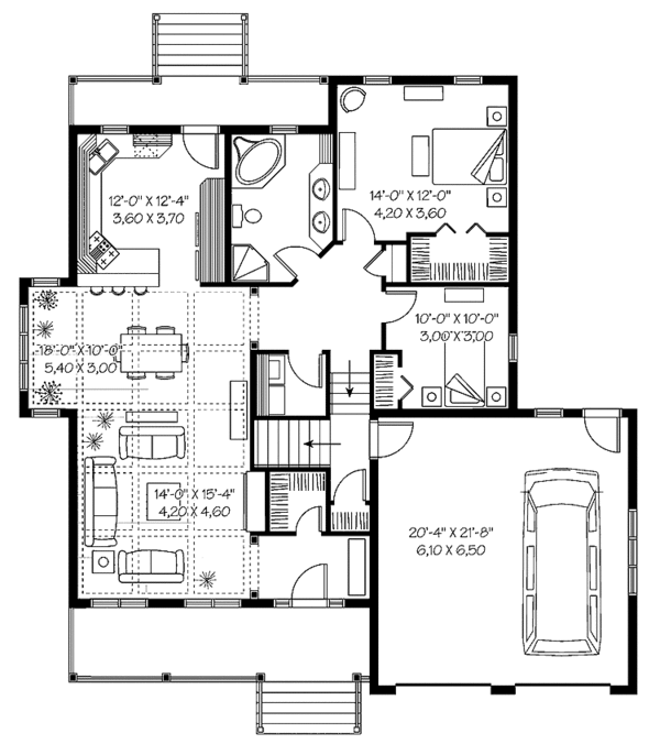 Home Plan - Country Floor Plan - Main Floor Plan #23-2384