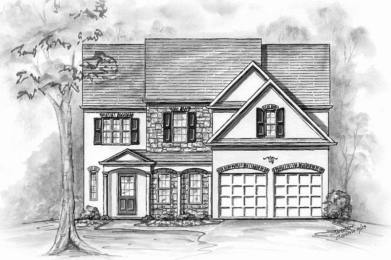 House Plan Design - Colonial Exterior - Front Elevation Plan #54-198