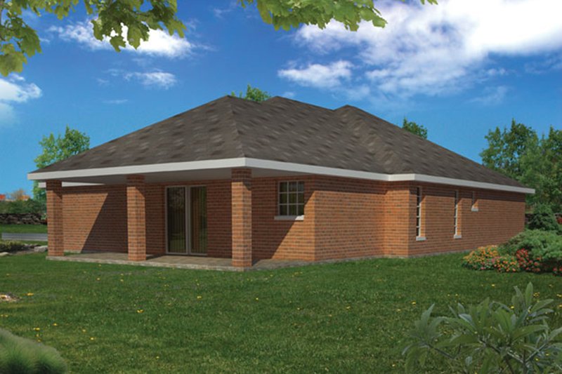 House Blueprint - Exterior - Rear Elevation for Ranch House Plan #1061-11 - 3 bed, 2 bath