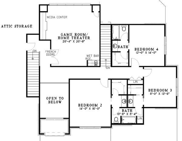 House Plan Design - Traditional Floor Plan - Upper Floor Plan #17-3222