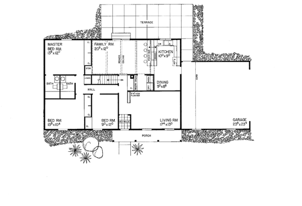 Architectural House Design - Ranch Floor Plan - Main Floor Plan #72-734
