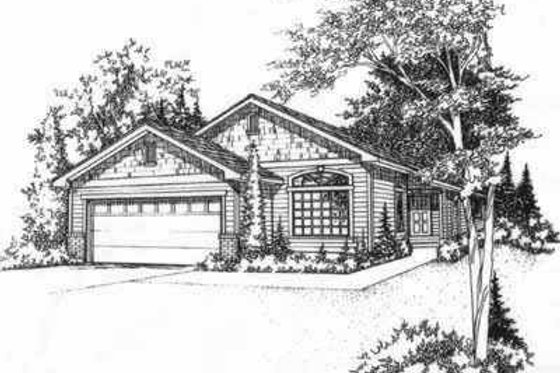 Exterior - Front Elevation for Bungalow House Plan #78-188 - 2 bed, 2 bath