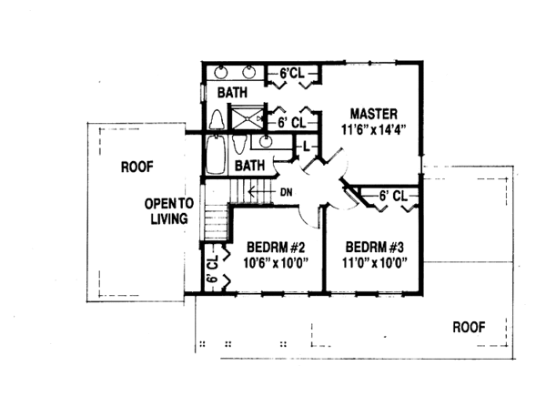 Dream House Plan - Country Floor Plan - Upper Floor Plan #959-2