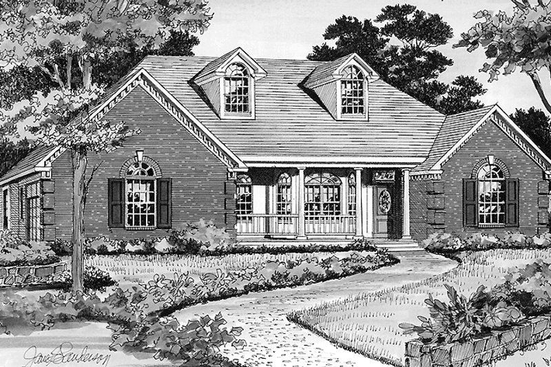 Architectural House Design - Exterior - Front Elevation 3 for Country House Plan #314-186 - 3 bed, 2 bath