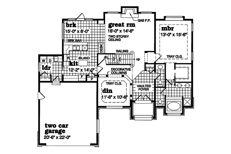 House Blueprint - Floor Plan - Main Floor for Traditional House Plan #47-910 - 4 bed, 2.5 bath