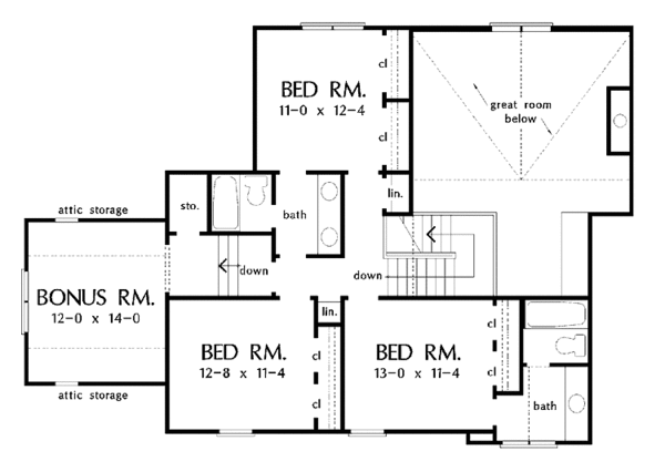 Architectural House Design - Country Floor Plan - Upper Floor Plan #929-401