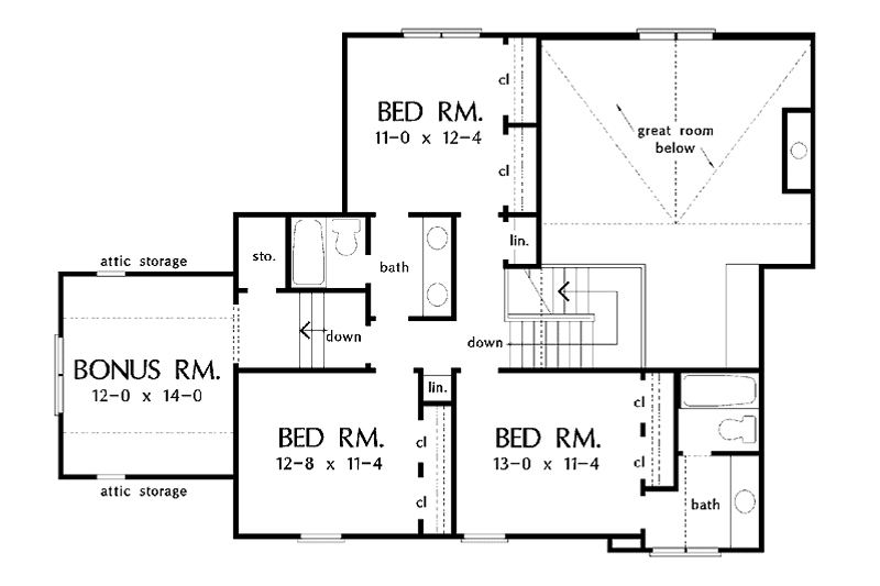 Home Plan - Floor Plan - Upper Floor for Country House Plan #929-401 - 4 bed, 3.5 bath