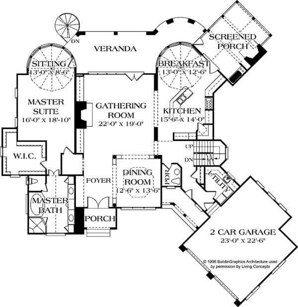Dream House Plan - European Floor Plan - Main Floor Plan #453-543